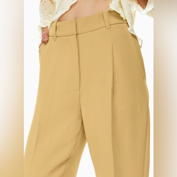 BNWT | ARITZIA | WILFRED | sandy beige high waisted dashwood pleated crepe pants - Picture 2 of 14